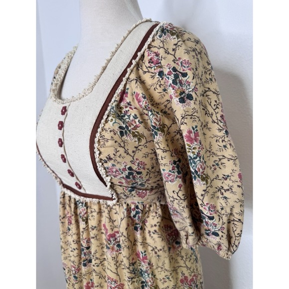 Jodi T California Maxi Dress Size 7 Floral Puff Sleeve Prairie Boho Vintage - Picture 3 of 16